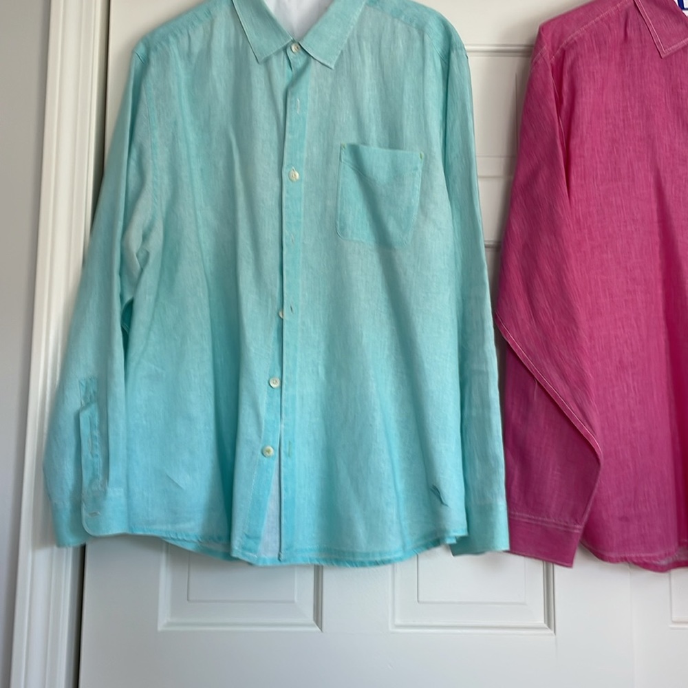 Tommy Bahama 100% linen long sleeve button down men’s shirts. - Picture 5 of 7